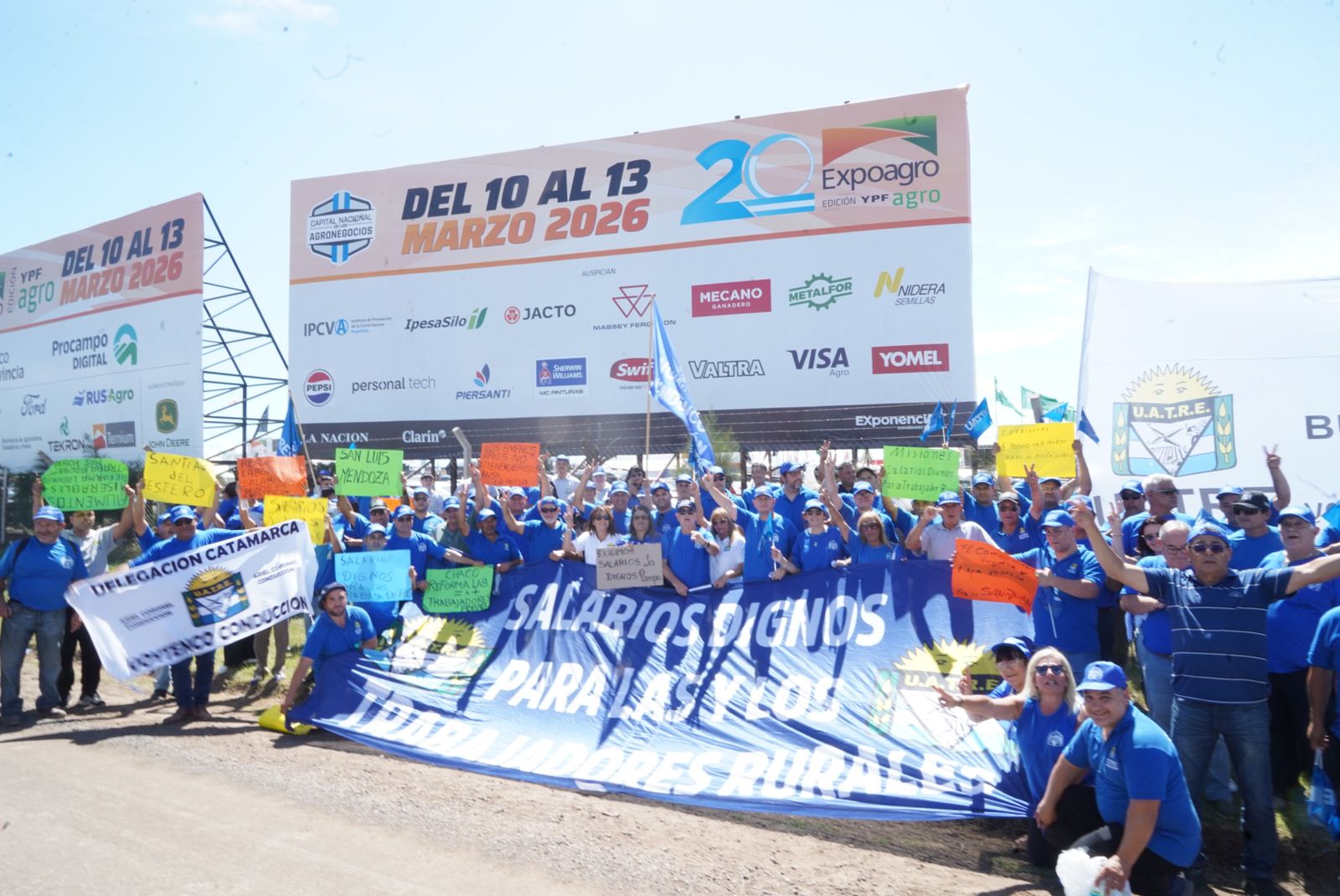 ​Trabajadores rurales nucleados en UATRE reclamaron en Expoagro una urgente recomposición salarial y rechazaron la reforma laboral